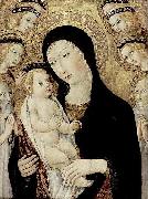 SANO di Pietro Madonna and Child with Sts Anthony Abbott and Bernardino of Siena oil painting picture wholesale